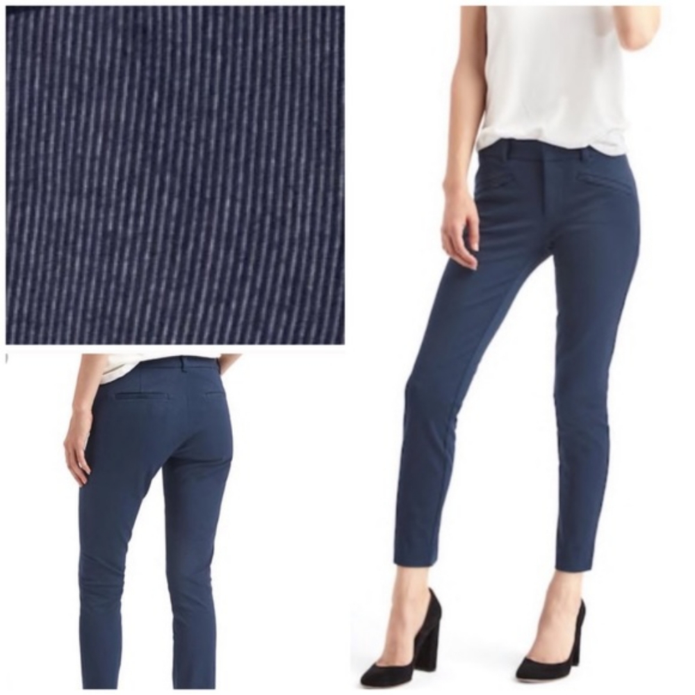 Gap blue stripes skinny ankle pants
